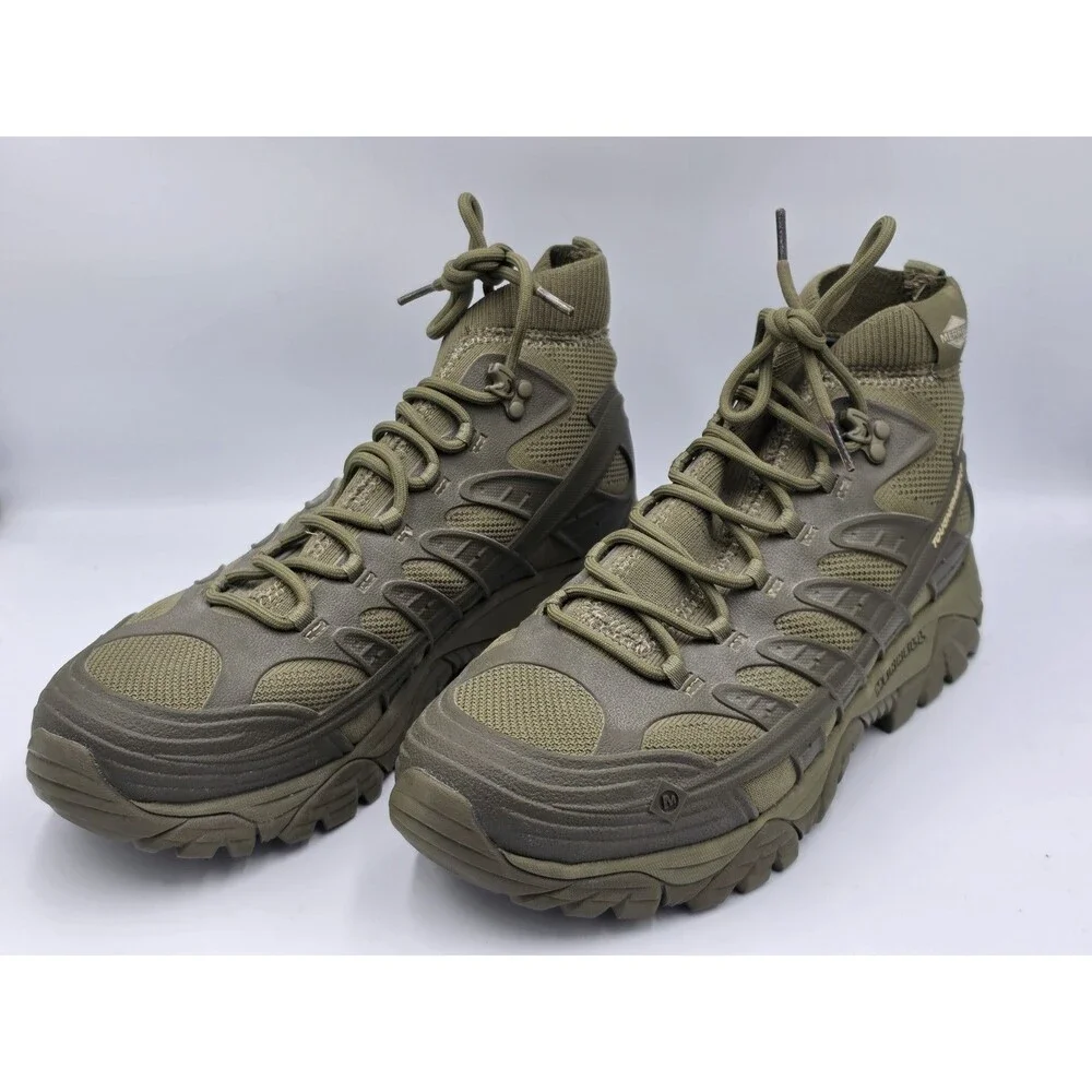 Merrell Men's Moab Velocity Mid Dark Olive Waterproof Tactical Boots Size 11
